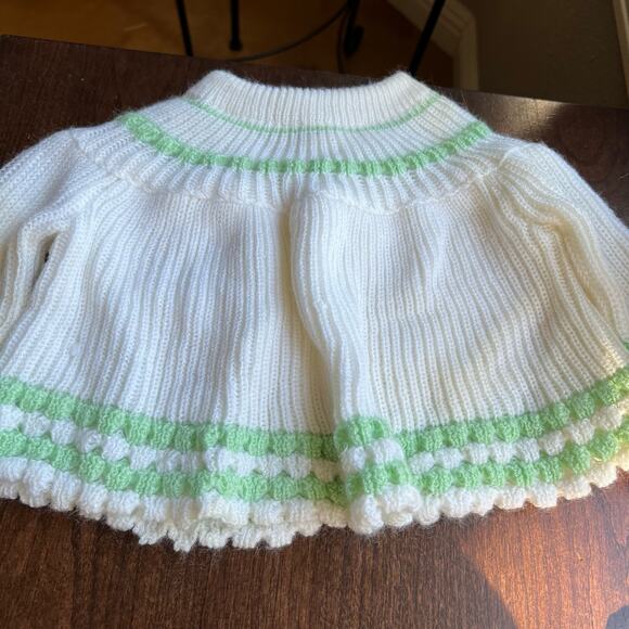 Vintage The Emporium Sweater Cardigan 12 mon white green cardigan Medium - Picture 5 of 11